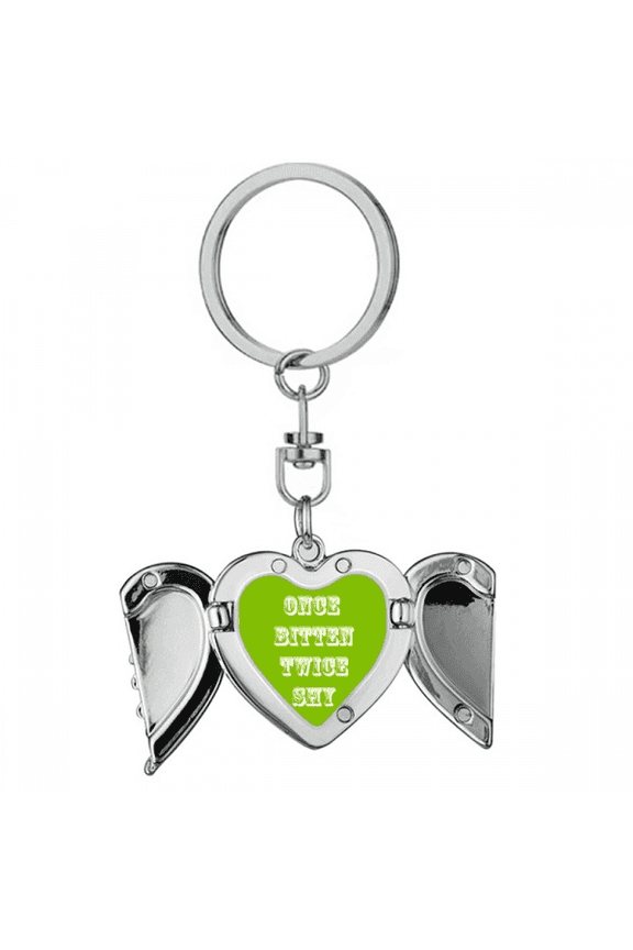 Once Bitten Twice Shy Art Deco Fashion Heart Angel Wing Key Chain Holder