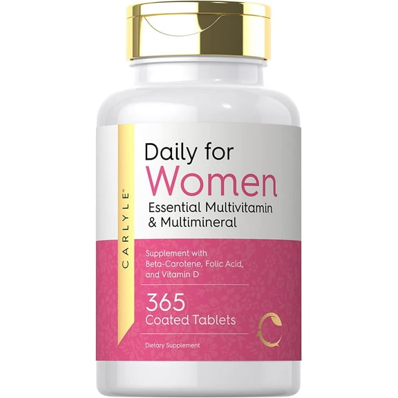 Once Daily Womens Multivitamin | 365 Caplets | Non-GMO and Gluten Free | by Carlyle