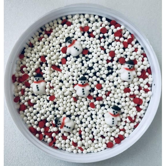 Once Upon A Snowman Confetti Sprinkles and Sugar Toppers, Cake, Cookie, Donut, Cakepop Toppings, 6 oz.