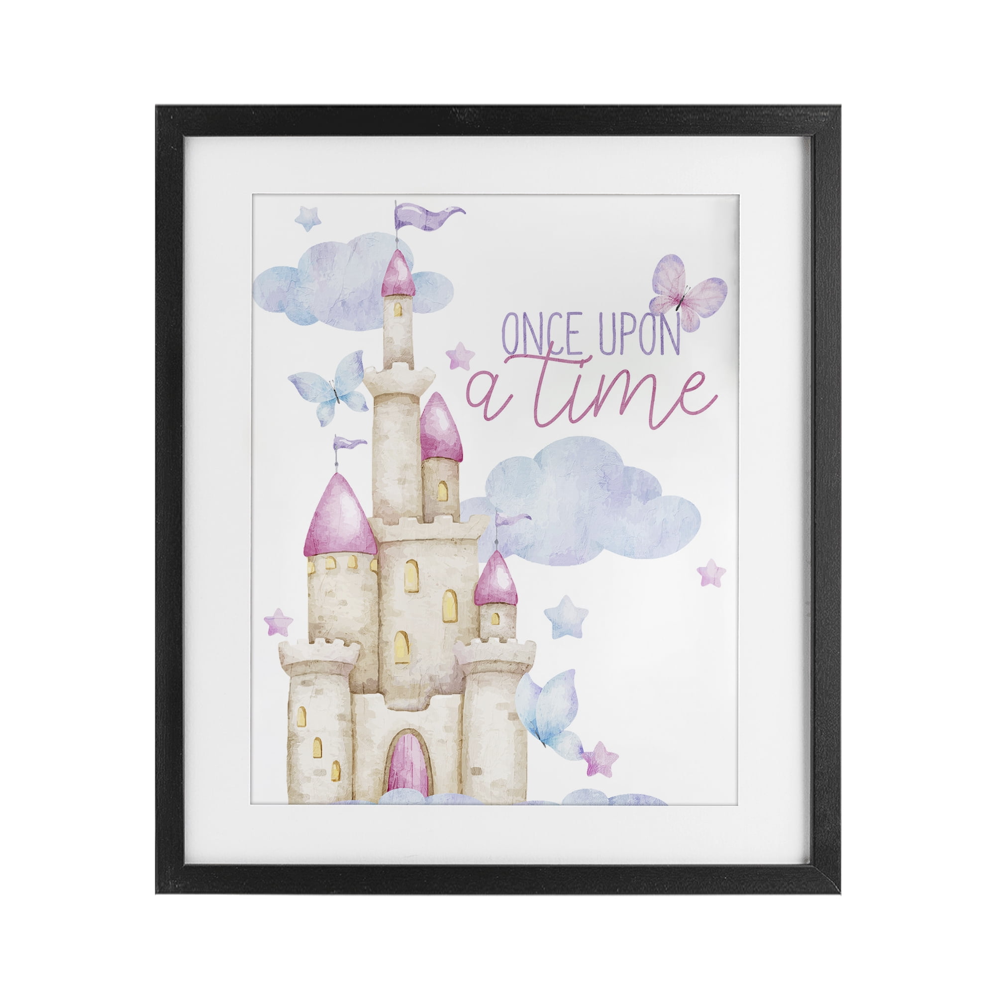 Once Upon A Time Castle Black Framed Print Under Glass, design by Kim ...