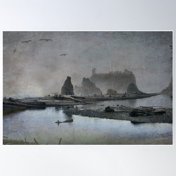 Once Upon A Time....Ruby Beach Poster Wall Art, Modern Wall Decor For Living Room Bedroom, 24x36 UNFRAMED