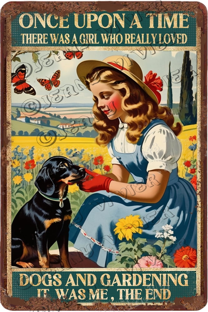 Tin Metal Signs Once Upon A Time There Was A Girl Who Really Loved Retrievers