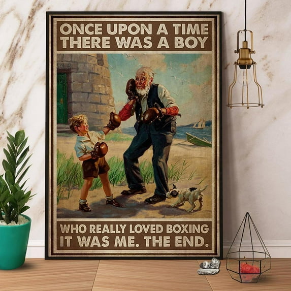 Once Upon A Time There Was A Boy Loved Boxing Paper Poster No Frame Matte Wall Art Decor 24 x 36 Inch Poster