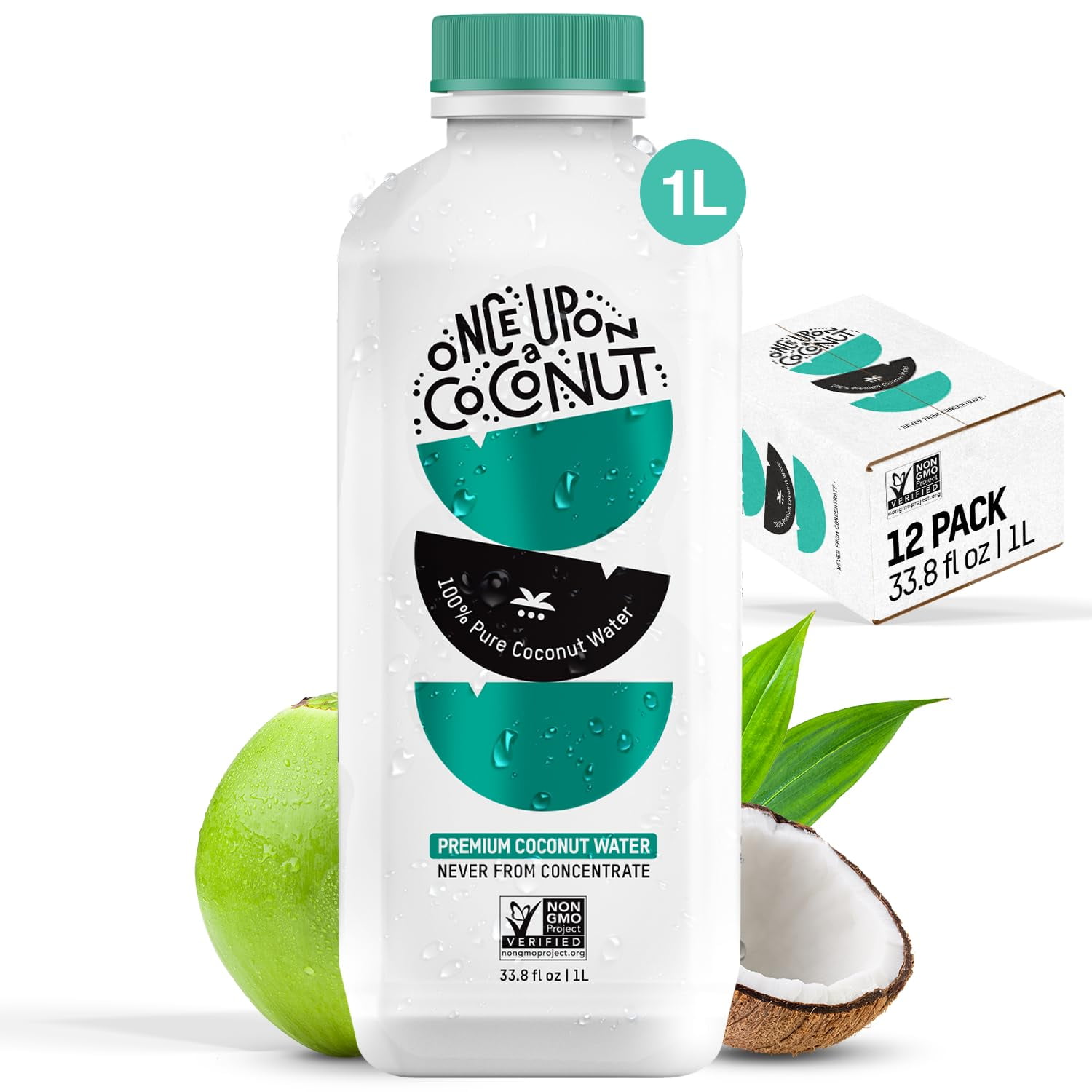Once Upon a Coconut 100 Pure Coconut Water 1L Low Calorie AllNatural Drink with Electrolytes