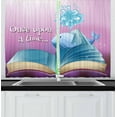 thumbnail image 1 of Once Upon a Time Curtains 2 Panels Set, A Storybook and Quote with Baby Whale Fantastic Ocean Tale Kids Cartoon, Window Drapes for Living Room Bedroom, 55W X 39L Inches, Multicolor, by Ambesonne, 1 of 2