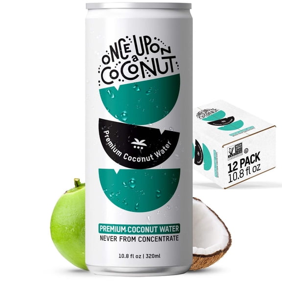 Once Upon a Coconut Premium Coconut Water - 10.8 Fl Oz (Pack of 12)