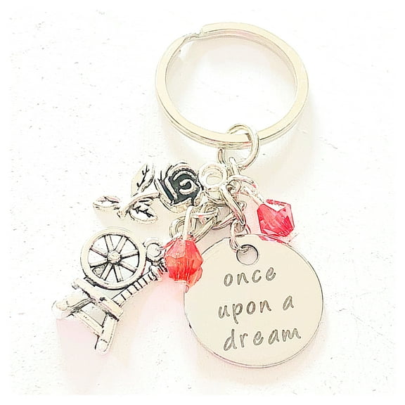 Once Upon a Dream Sleeping Beauty Aurora Inspired Accessories Bag Charm Keychain Gift for a Loving Princess I Merchandise for Women