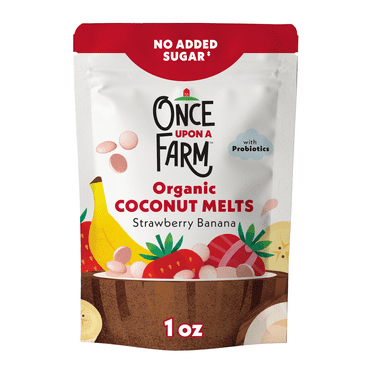 Once Upon a Farm Organic Coconut Melts, Strawberry Banana, 1oz Bag