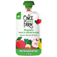 thumbnail image 1 of Once Upon a Farm Organic Refrigerated Baby Food Fruit & Veggie Blend Apple, Banana & Kale with Flax Seed, 3.2oz Pouch, 1 of 11