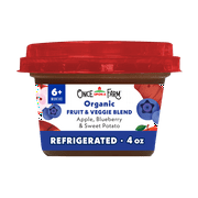 Once Upon a Farm Organic Refrigerated Baby Food Fruit & Veggie Blend Apple, Blueberry, Sweet Potato, 4oz Bowl
