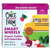 Once Upon a Farm Organic Smart Wheels Toddler Bar, Rasp-Berry & Kale, 5ct