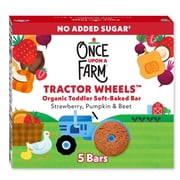 Once Upon a Farm Organic Tractor Wheels Toddler Bar, Strawberry, Pumpkin & Beet, 5ct