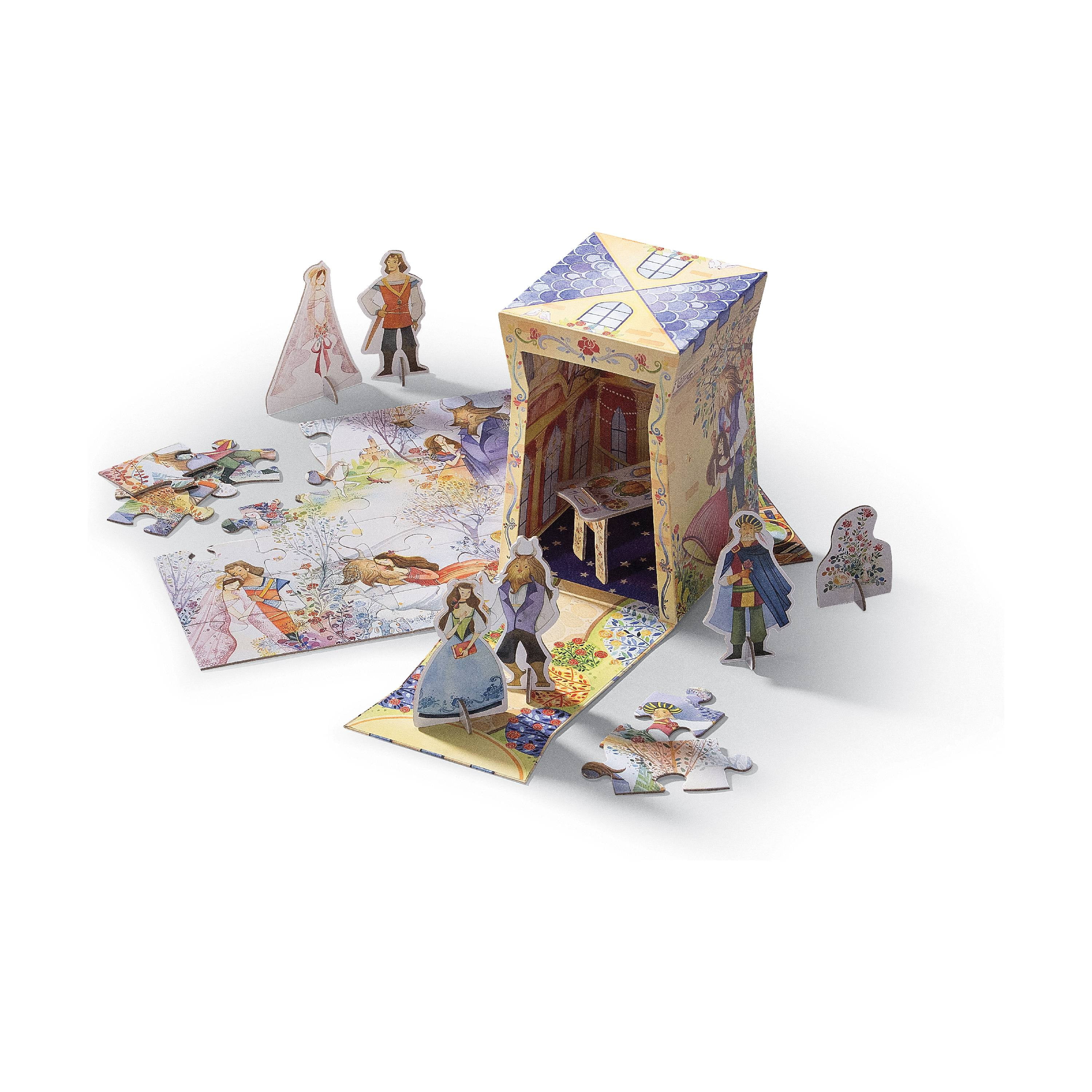 Once Upon a Puzzle - Beauty and the Beast Puzzle + Play Set: 36
