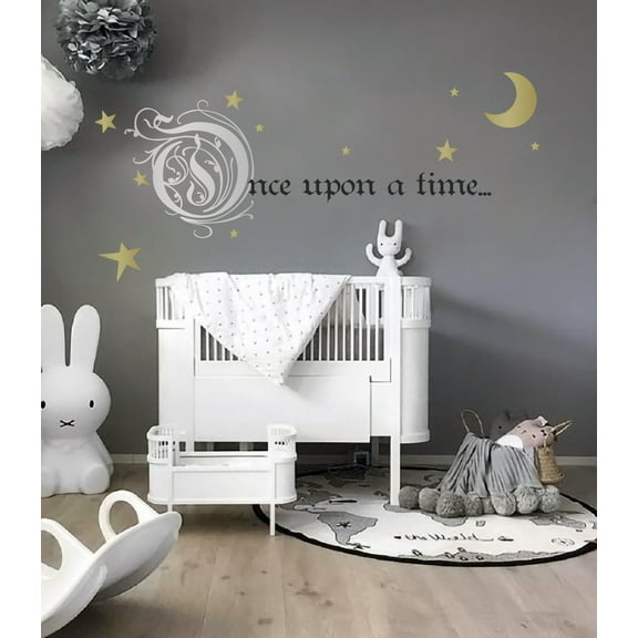 Once Upon a Time Story Book Quote Nursery Wall Decal Removable Sticker