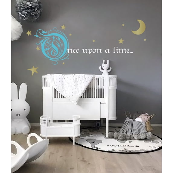Once Upon a Time Story Book Quote Nursery Wall Decal Removable Sticker