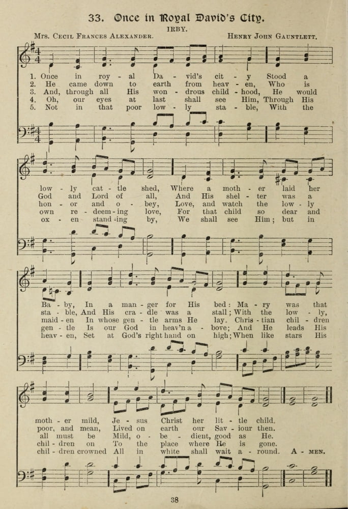 Once in Royal Davids City Gauntlett & Alexander Gems of Christmas Songs 1910 Canvas Art - (18 x 24)