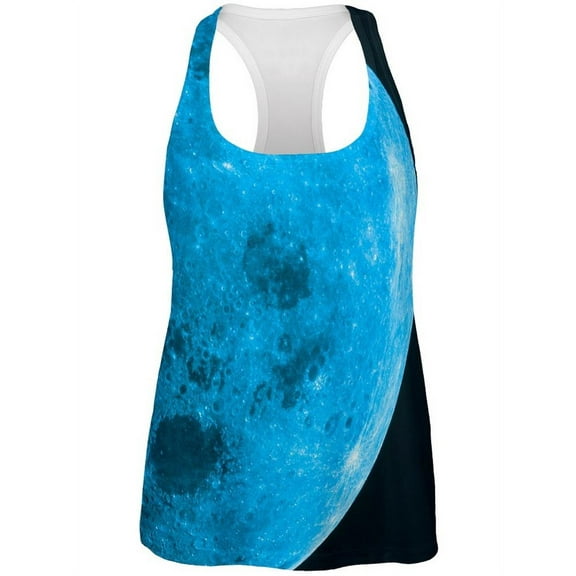 Once in a Blue Moon All Over Womens Racerback Tank Top - Medium