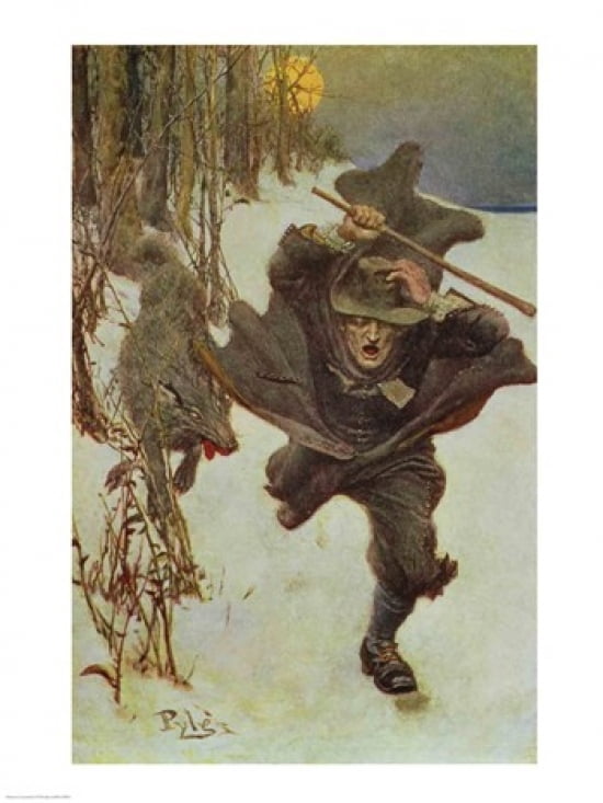 Once it Chased Doctor Wilkinson into the Very Town Itself Canvas Art - Howard Pyle (24 x 36)