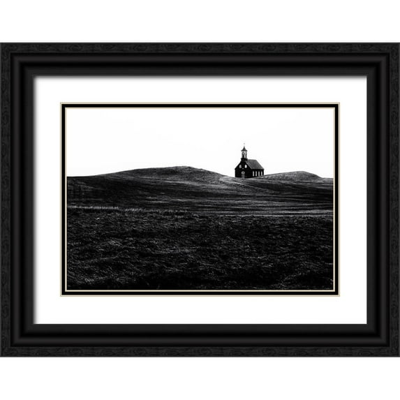 Oncete, Julien 24x18 Black Ornate Wood Framed with Double Matting Museum Art Print Titled - Black Chapel