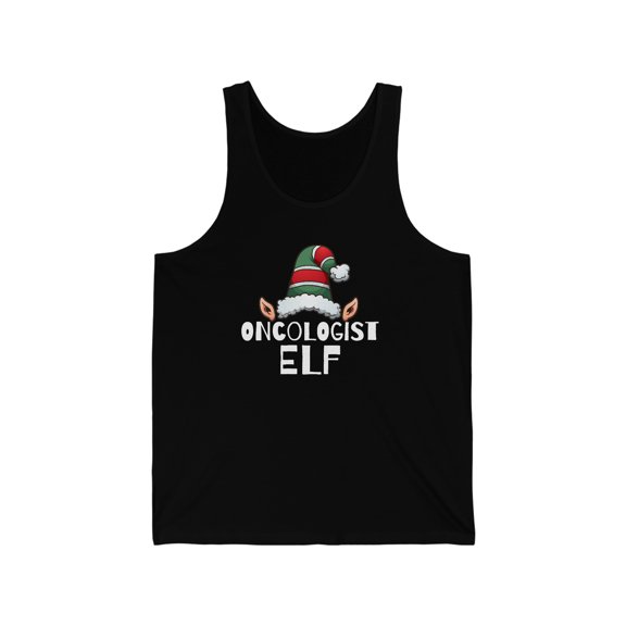 Oncologist Elf Unisex Tank Top, XS-2XL Christmas Medical School Elves