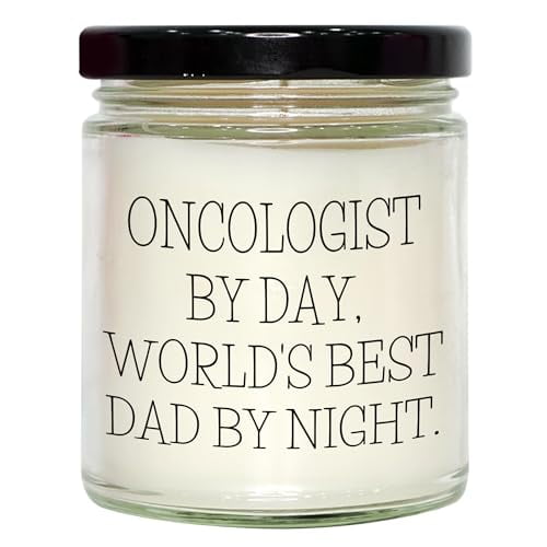Oncologist by Day, World's Best Dad by Night., Brings Warmth to Graduation Celebrations 9oz Vanilla Soy Candle Gift for Oncologist Men