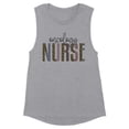 thumbnail image 1 of Oncology Nurse Leopard Print Women's Muscle Tank Medium Heather Grey, 1 of 5