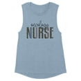 thumbnail image 1 of Oncology Nurse Leopard Print Women's Muscle Tank X-Large Stonewash Denim, 1 of 5