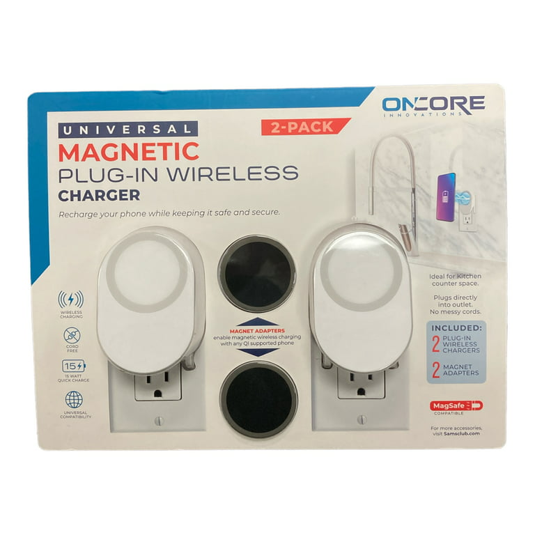 Oncore Universal Magnetic Plugin Wireless Phone Charger (2 Pack)