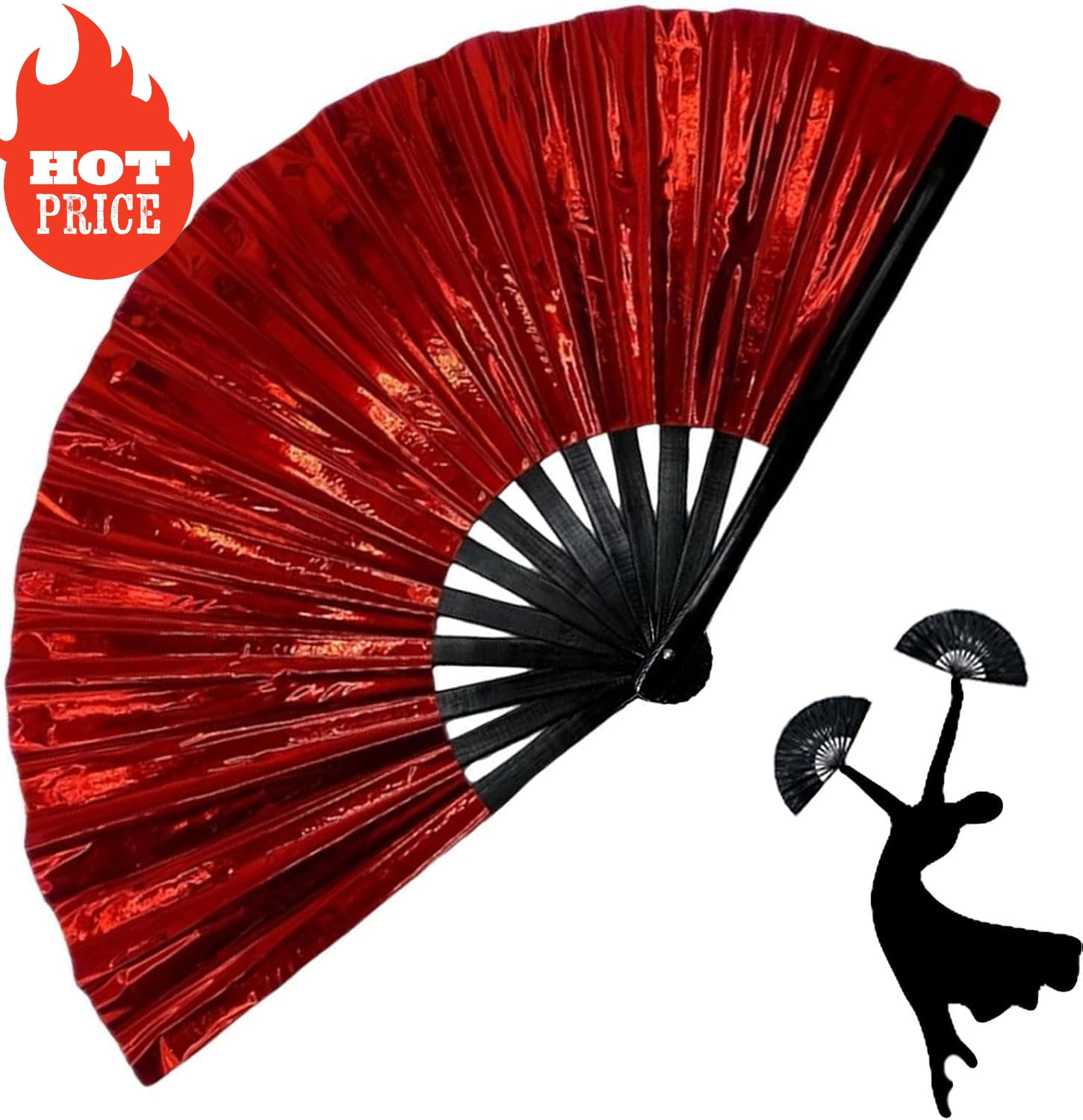 Oncpcare 10 Pcs Glitter Boots on The Ground Hand Fan Bulk, Folding ...