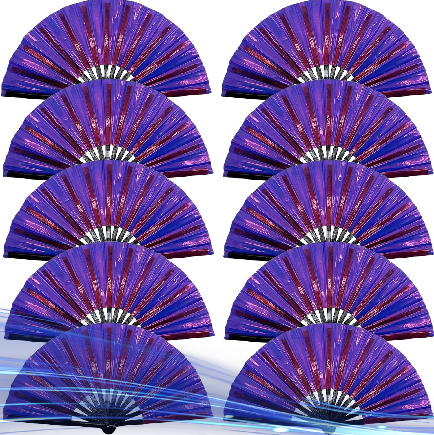 Clacking Fans Oncpcare 10 Pcs Glitter Boots on The Ground Hand Fan Bulk, Folding ...