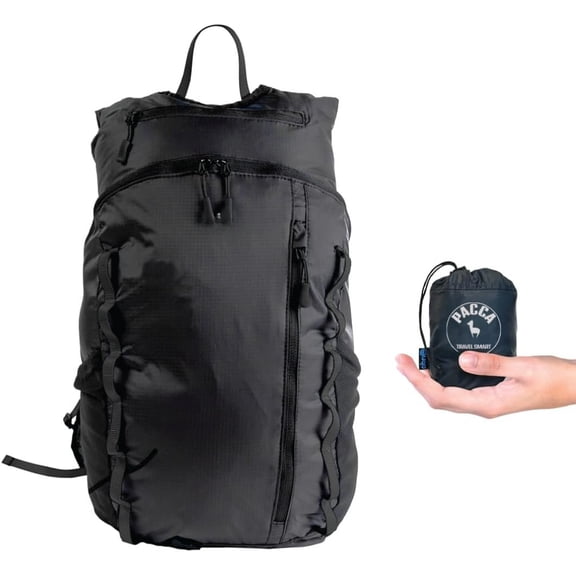 Onda 20L Packable Lightweight Foldable Backpack for Travel, Camping, Outdoor, Hiking Pocket Backpack (Black)