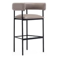 thumbnail image 1 of Onda Contemporary Vegan Leather Metal Upholstered Barstool in Taupe, 1 of 12