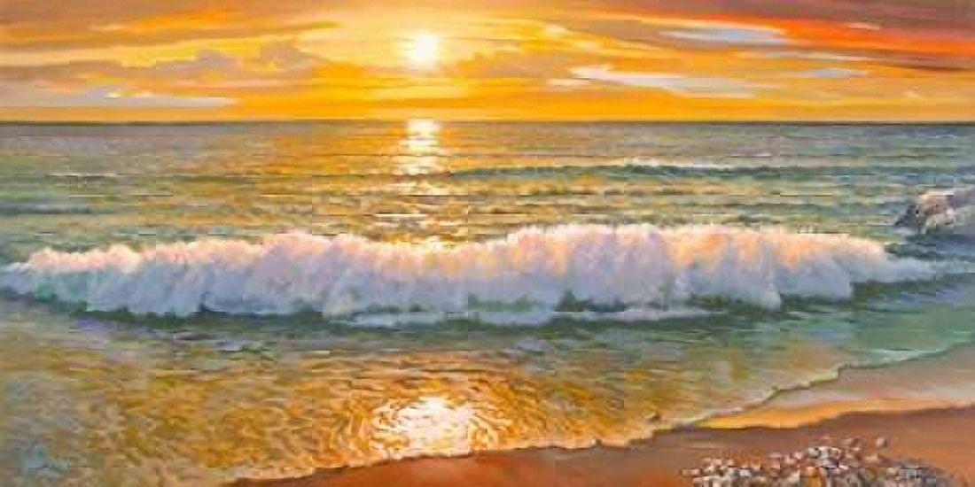 Onda della sera Canvas Art - Adriano Galasso (10 x 20)
