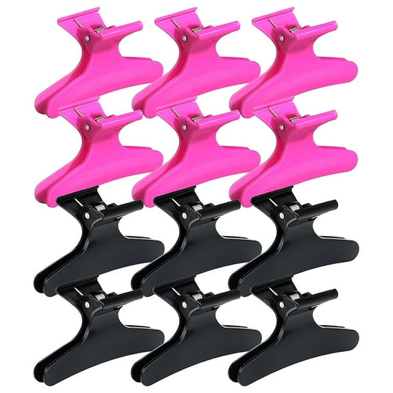Ondder Hair Clips for Styling Sectioning Black Butterfly Hair Clips Clamps Claws Pro Salon Hair Clips for Cutting, Styling, Sectioning, Coloring Hair styling Clips Butterfly Clips Hair Accessories for