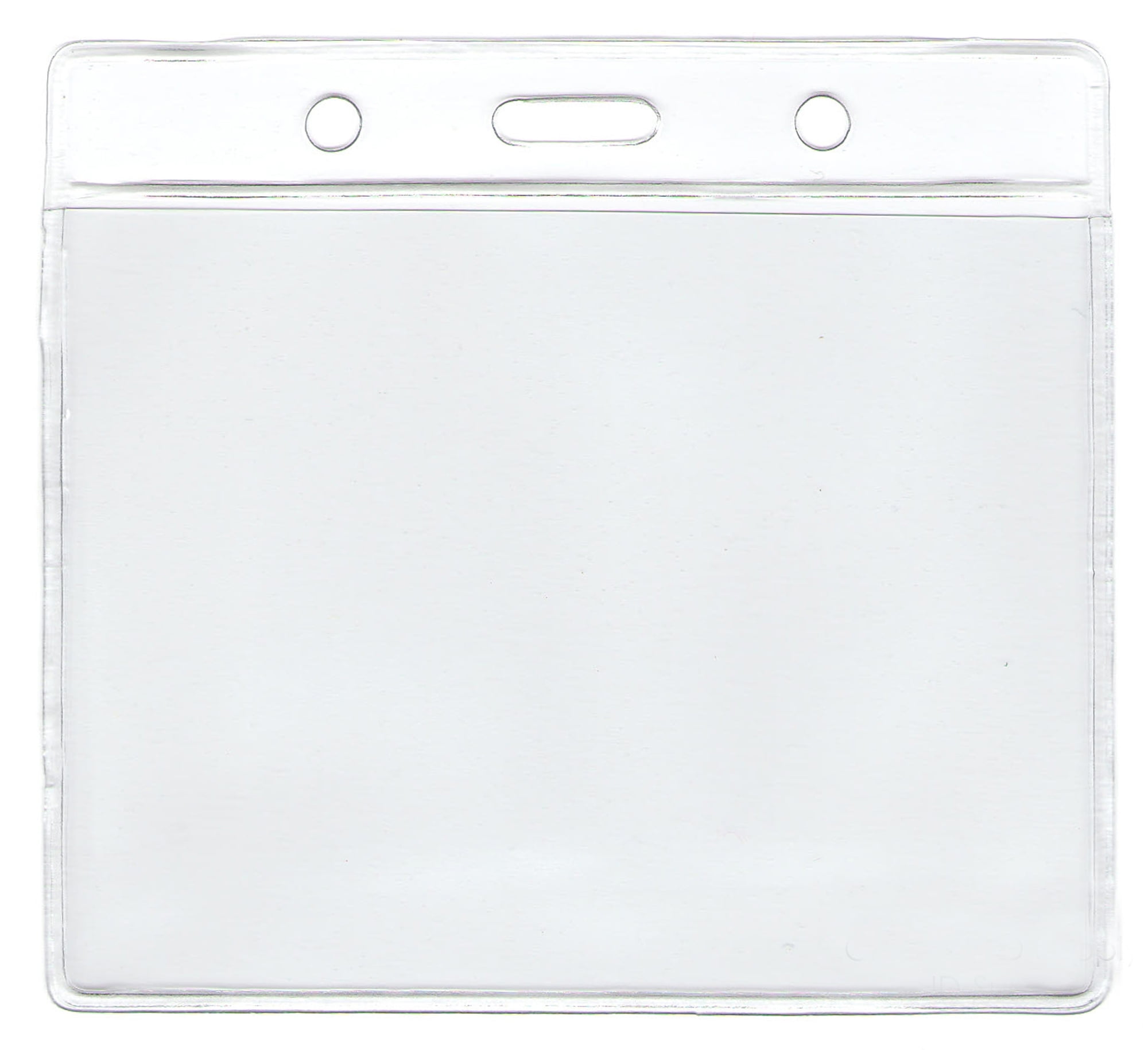 Ondepot Horizontal Vinyl ID Badge Holder, Plastic, Clear, 100 Pieces