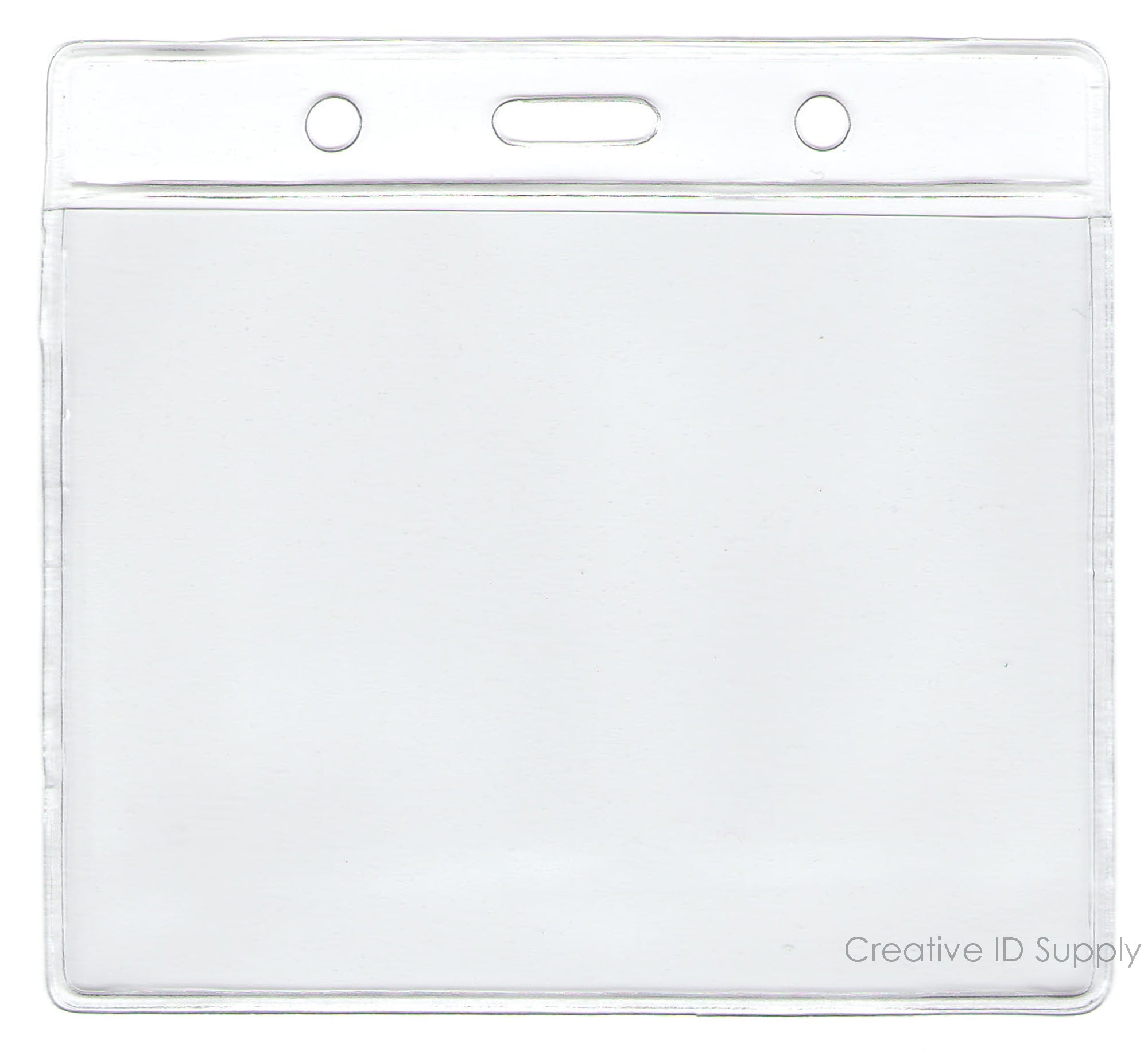 Ondepot Horizontal Vinyl ID Badge Holder, Plastic, Clear, 200 Pieces