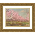 thumbnail image 1 of Onderdonk, Julian 24x19 Gold Ornate Wood Framed with Double Matting Museum Art Print Titled - Peach orchard on Mavericks farm, 1 of 4