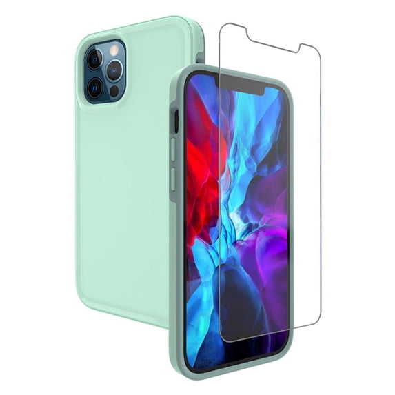 Ondigo Intact Case for iPhone 12 Pro Max w/Glass Screen Guard - Seafoam