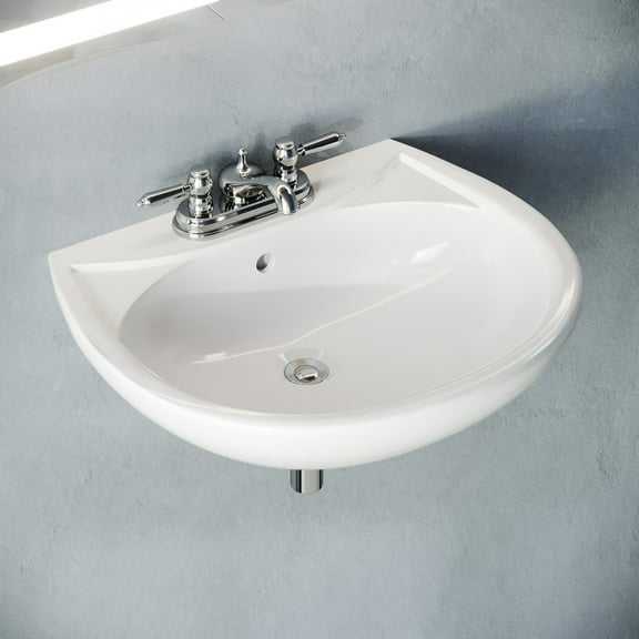 Ondine 16" White Bathroom Sink Basin with Overflow | Renovator's Supply
