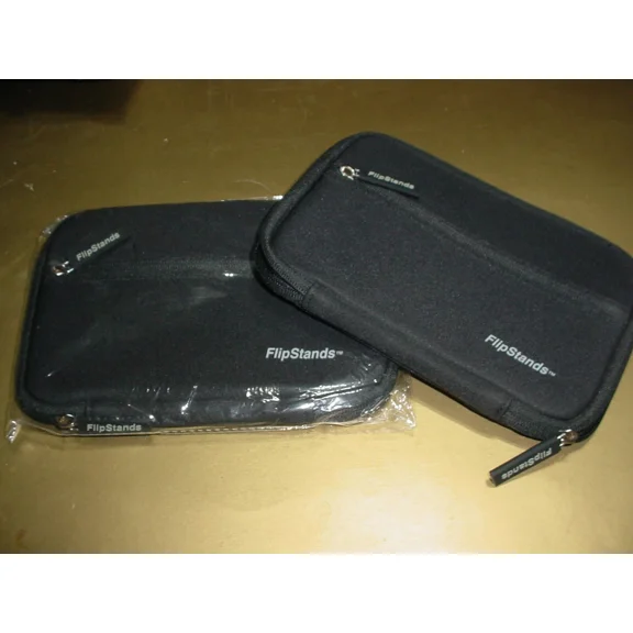 One (1) Black Universal Flipstands Zippered Tablet Gps 7" Case Cover W/ Pocket