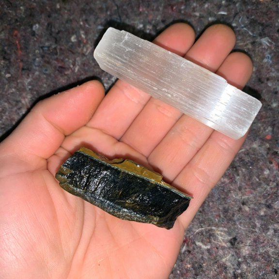 One (1) Charged Blue Tiger Eye Rough Gemstone + A FREE Selenite Charging Stick