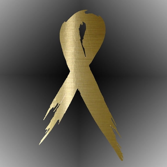 One(1) Gold Childhood Cancer Awareness Ribbon Car Decal Vinyl Window Wall Sticke