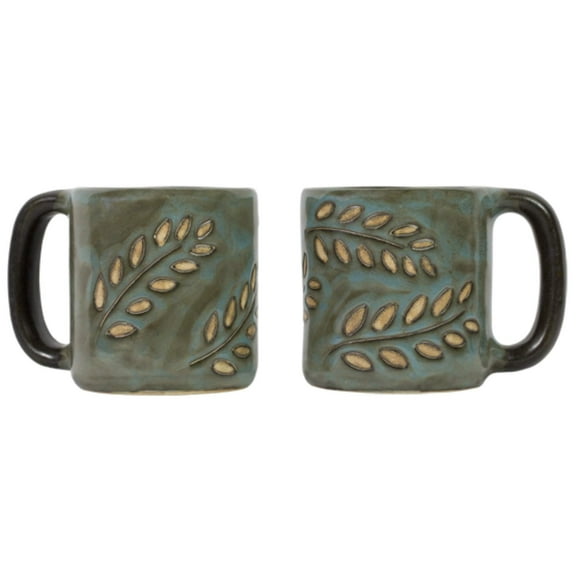 One 1 MARA STONEWARE COLLECTION - 16 Oz Coffee/Tea Cup Collectible Dinner Mugs - Sage Leaves Design
