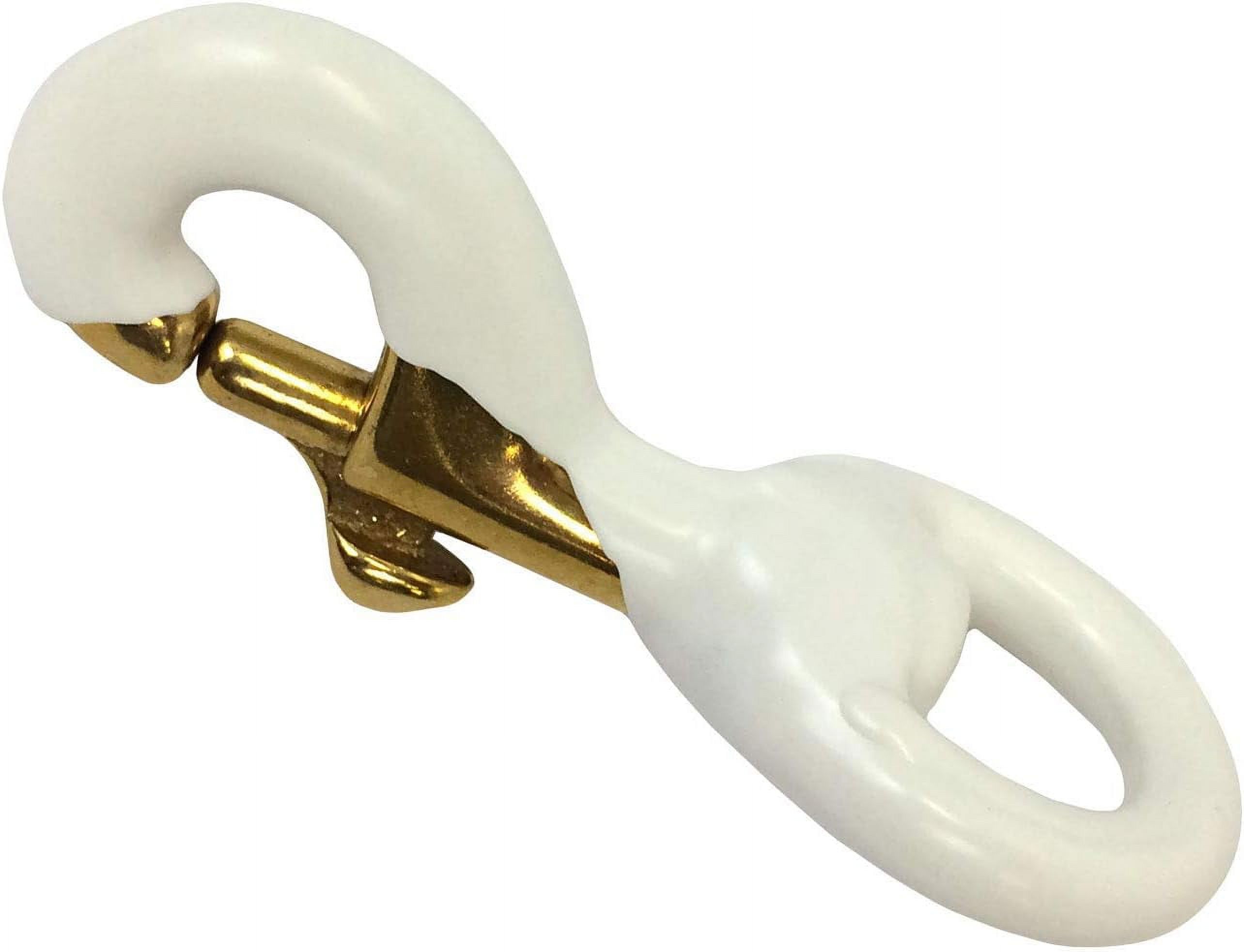 One (1) Rubber Coated Brass Swivel Snaps Clips For Attaching Flags To Flagpoles On Rope Halyard