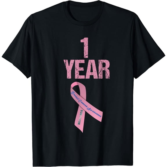 One 1 Years Survivor Breast Cancer Shirt Awareness Present T-Shirt