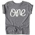 thumbnail image 1 of One 1st Birthday Shirt for Baby Girls First Birthday Outfit Granite Heather Shirt, 1 of 2