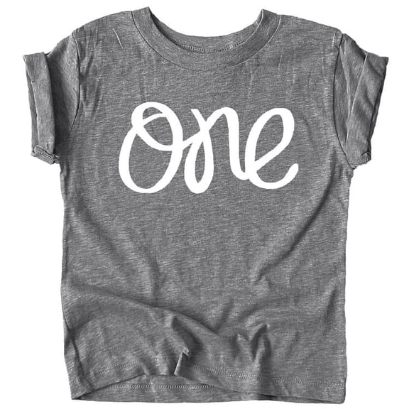 One 1st Birthday Shirt for Baby Girls First Birthday Outfit Granite Heather Shirt