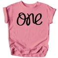 thumbnail image 1 of One 1st Birthday Shirt for Baby Girls First Birthday Outfit Mauve Shirt, 1 of 2