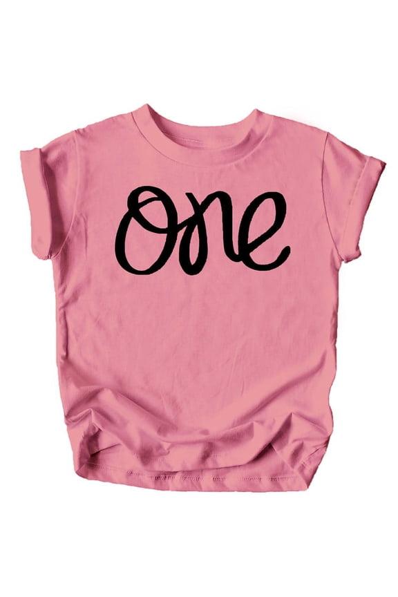 One 1st Birthday Shirt for Baby Girls First Birthday Outfit Mauve Shirt