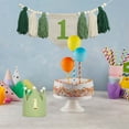 thumbnail image 1 of One 1st High Chair Banner For 1st Birthday Party Boy Decorations With Green Tassel Garland Crown Hat Cake Topper, 1 of 6